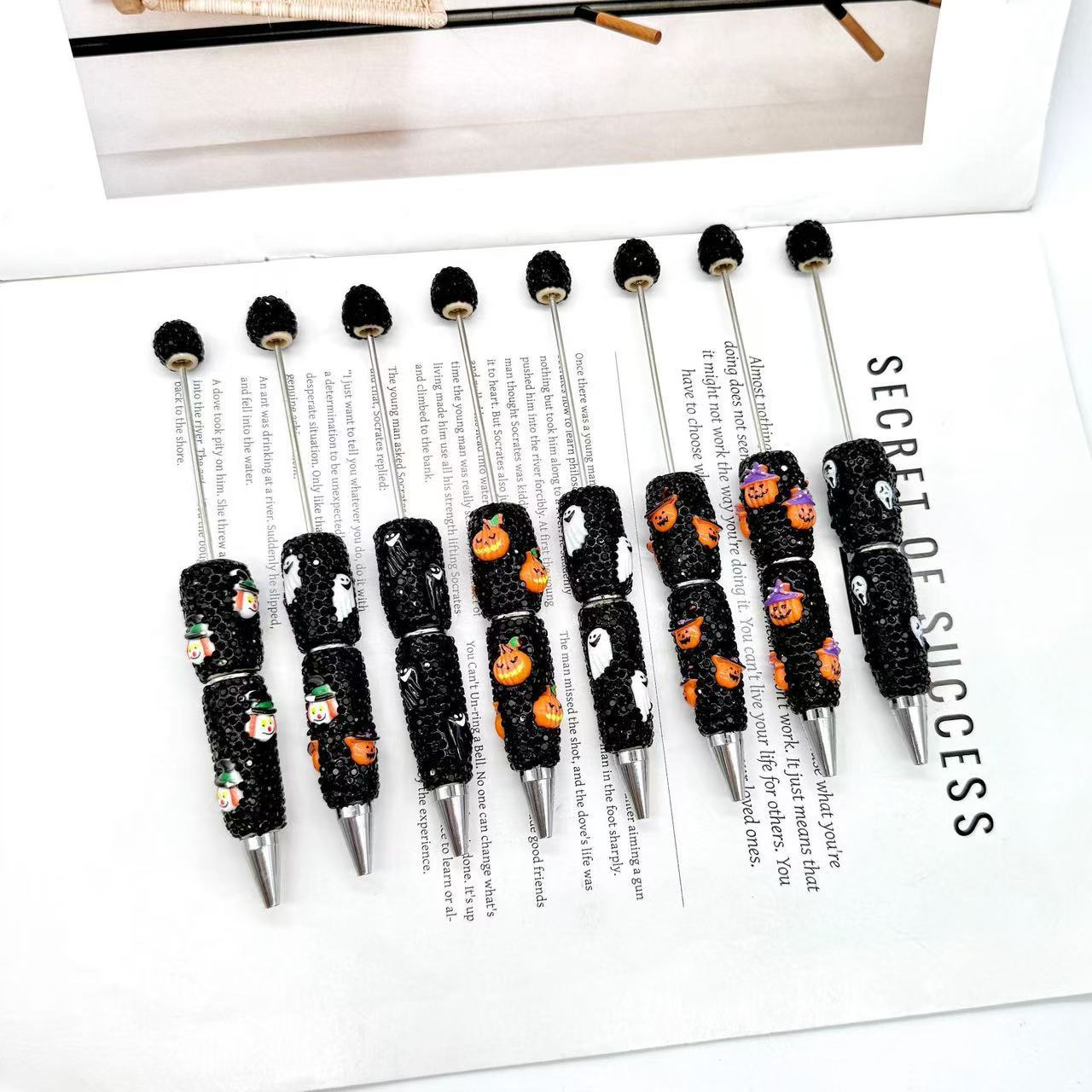 【D.P.C】10 Pcs Halloween Full-Diamond Beaded Pen DIY BEADS