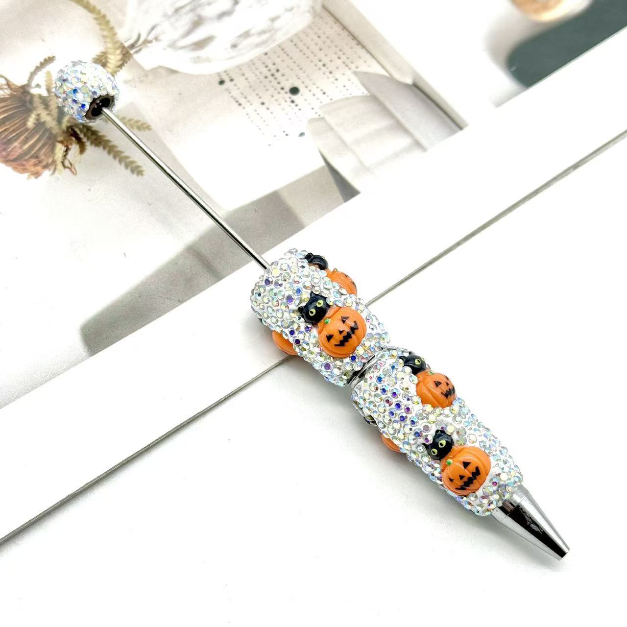 【D.P.C】10 Pcs Halloween Full-Diamond Beaded Pen DIY BEADS