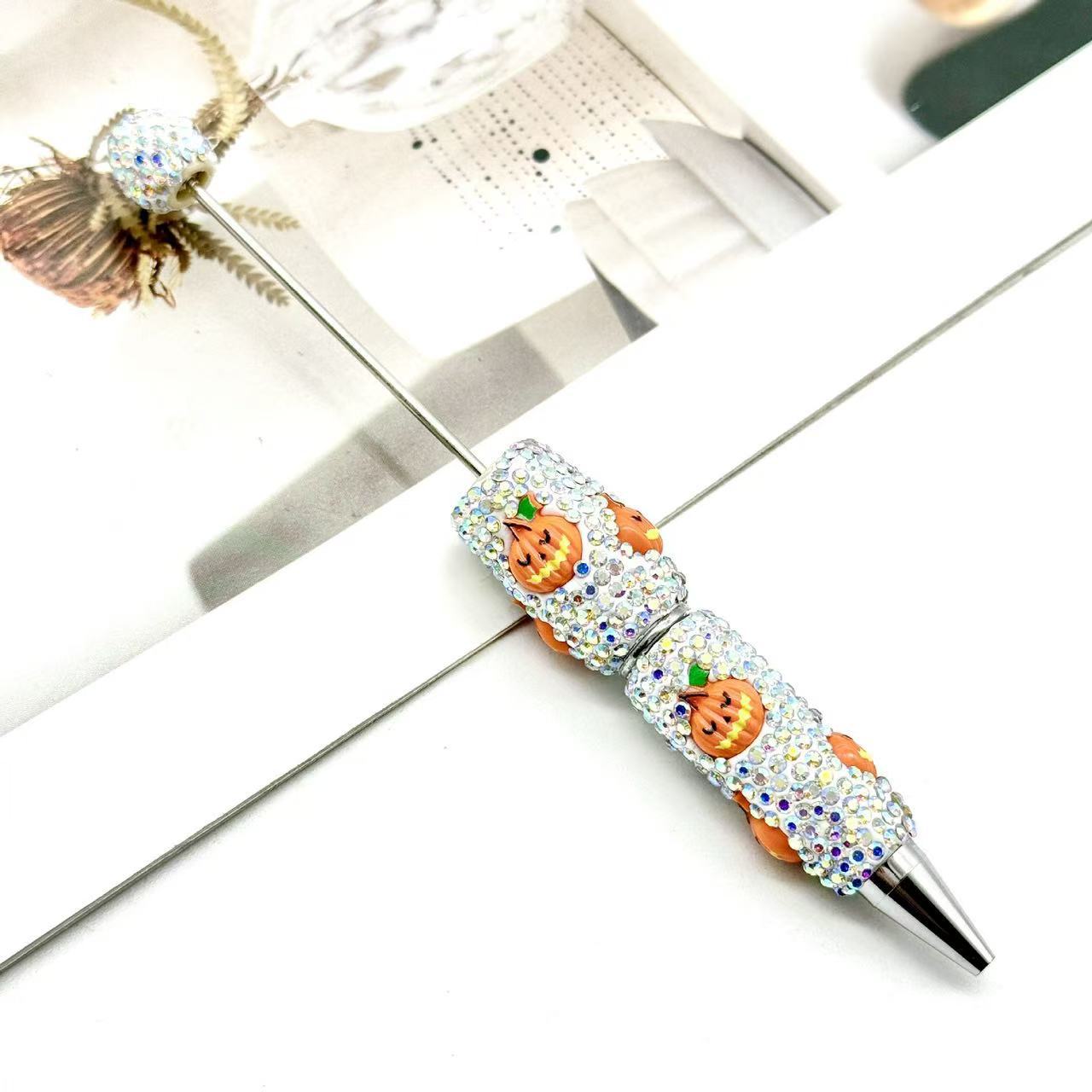 【D.P.C】10 Pcs Halloween Full-Diamond Beaded Pen DIY BEADS