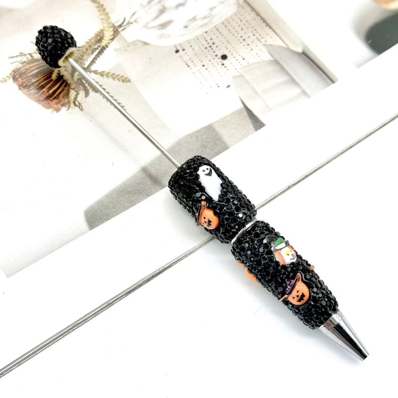 【D.P.C】10 Pcs Halloween Full-Diamond Beaded Pen DIY BEADS
