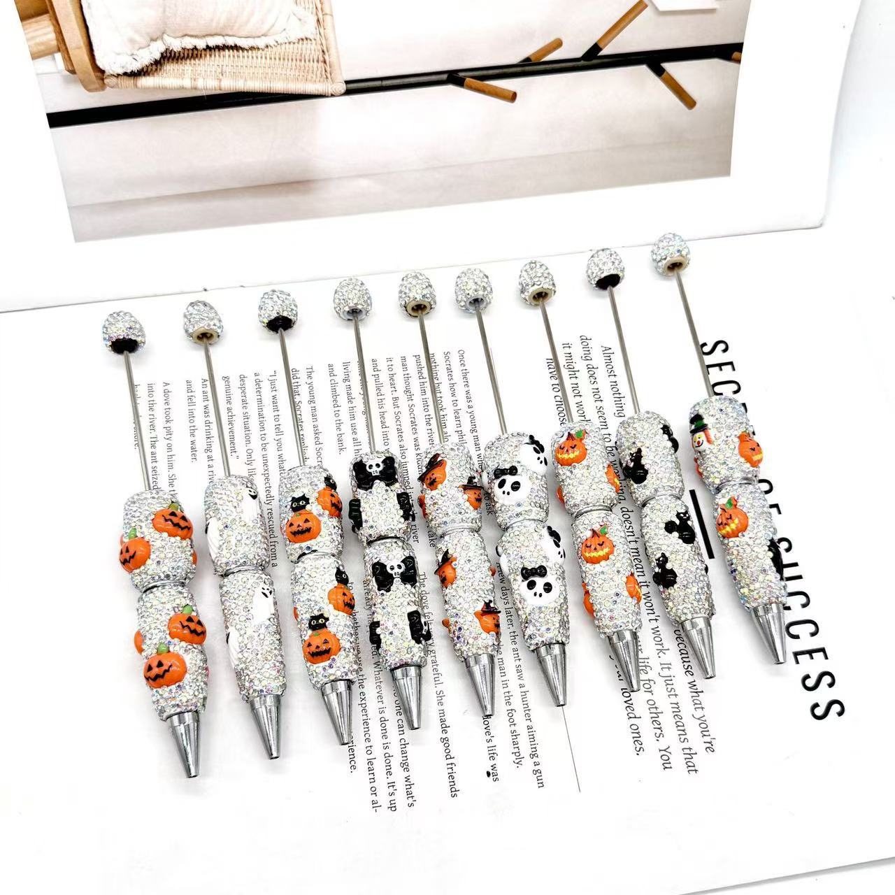 【D.P.C】10 Pcs Halloween Full-Diamond Beaded Pen DIY BEADS